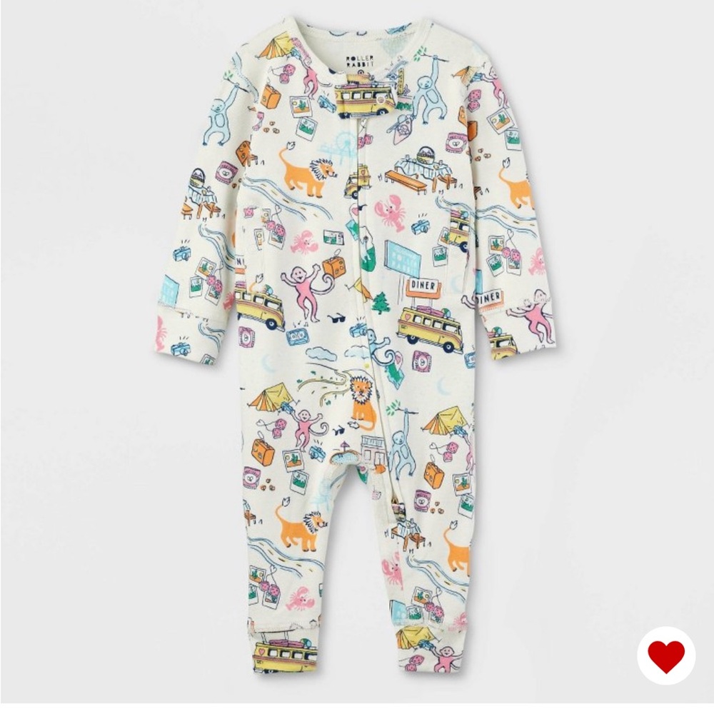 NWT Sold Out- Roller Rabbit x Target Baby Pajama One-Piece with Colorful Print
